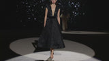 LOOK 22 Vestido NIAGARA | Vestido de fiesta midi bordado con azabaches y falda de microvolantes de organza negra