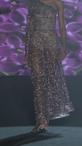 LOOK 6 LIRIUS Dress | Party dress in embroidered tulle with sweetheart neckline and layered skirt