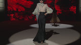LOOK 25 Body NACAR y falda NILS | Conjunto de fiesta con body de mangas XXL y falda sirena de mikado negro