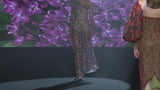 LOOK 1 INFINITY | Long printed chiffon dress with asymmetrical neckline