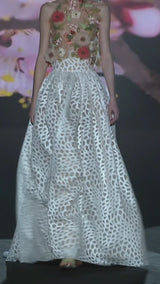 LOOK 8 Top Crop LILIAN and Skirt LORIAN | Party set in embroidered tulle with layered skirt