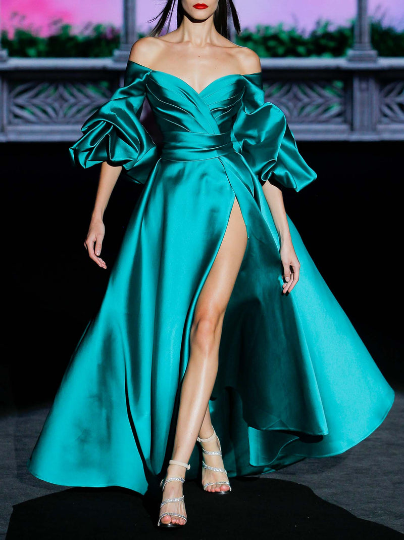Green mikado party dress HANNIBAL – Hannibal Laguna