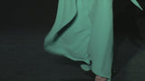 LOOK 11 BIANCARDI | Vestido largo de fiesta en crepe verde