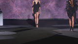Look 11 XASMINA | Vestido asimétrico corto de fiesta en gasa color negro