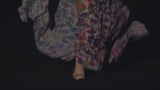 Look 6 CANELA | Vestido en gasa plumeti estampada azaleas